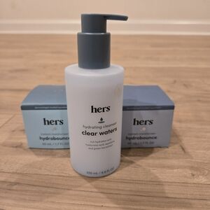✨️ HERS Glowing Skin Trio: Hydrating Cleanser & 2x Hydrobalance Moisturizer Set